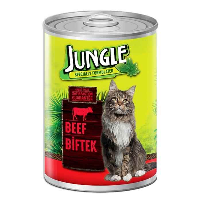 Jungle Kedi 415 gr Biftekli Kons. 24 Adet