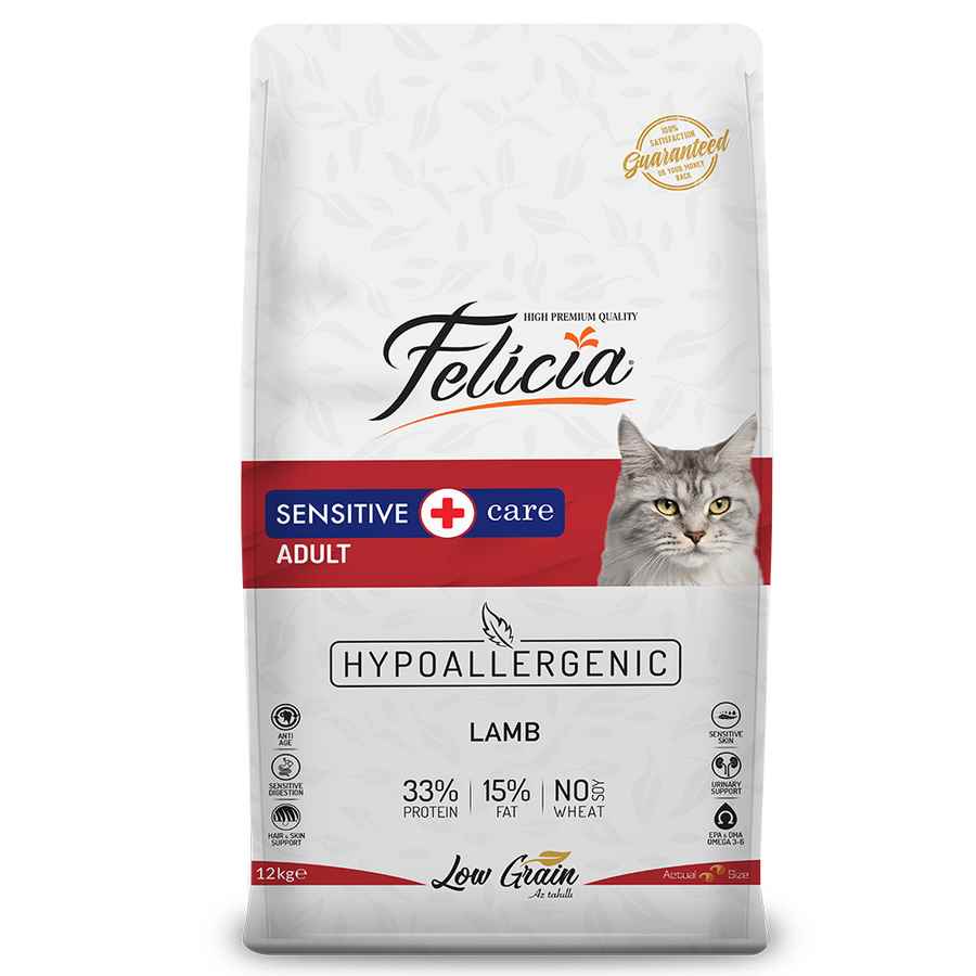 Felicia Az Tahıllı 12 Kg Kuzu Etli Yetişkin  HypoAllergenic Kedi Maması