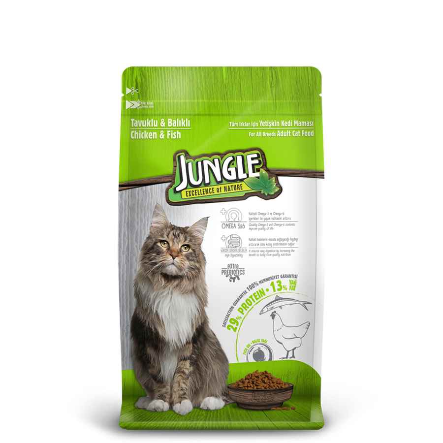 Jungle 500 Gr Tavuk-Balık Yetişkin Kedi Maması