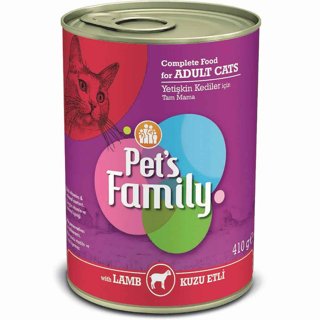 PETS FAMILY KUZU ETLİ KEDİ KONSERVESİ 410G