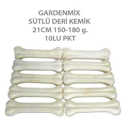 GARDENMİX SÜTLÜ DERİ KEMİK 21CM 150-180 g.10LU PKT