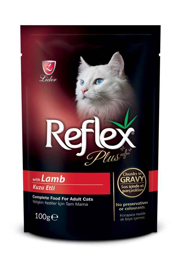 Reflex Plus Kuzulu Pouch Kedi Konserve Sos  İçinde Et Parçacıklı 100 Gr