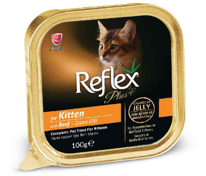 Reflex Plus Yavru Kedi Jöle İçin Dana Etli Et Parçacıklı 100Gr