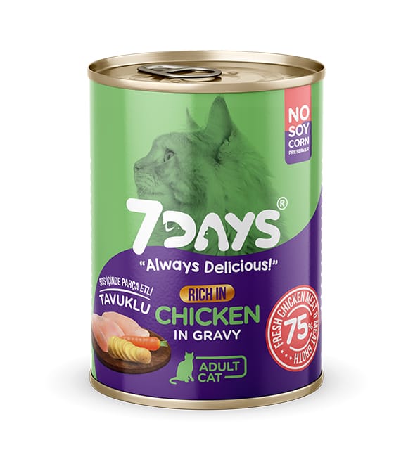 7 Days Taze Tavuk Etli Yetişkin Kedi Konservesi 415 Gr