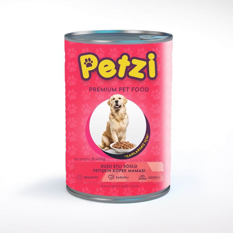 Petzi Dog Premium 400 Gr X 1 Adet Kuzu Etli Soslu Yetişkin Köpek Konservesi