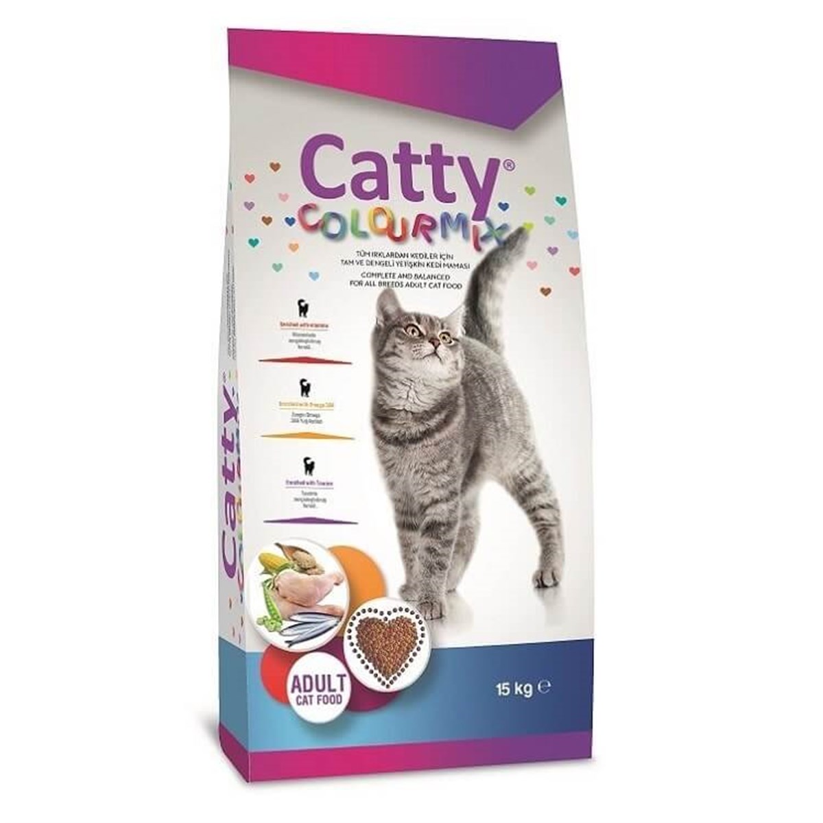 Catty Color Mix Tavuklu Yetişkin Kedi Maması 15 kg