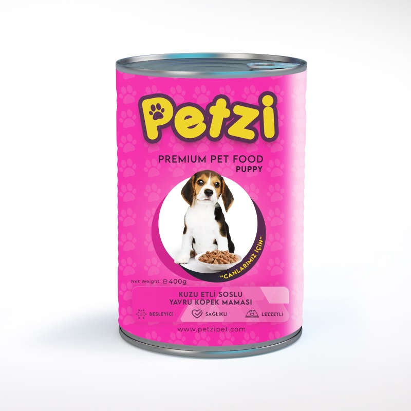 Petzi Dog Premium 400 Gr  x 1 Adet Kuzu Etli Yavru Köpek Konservesi 