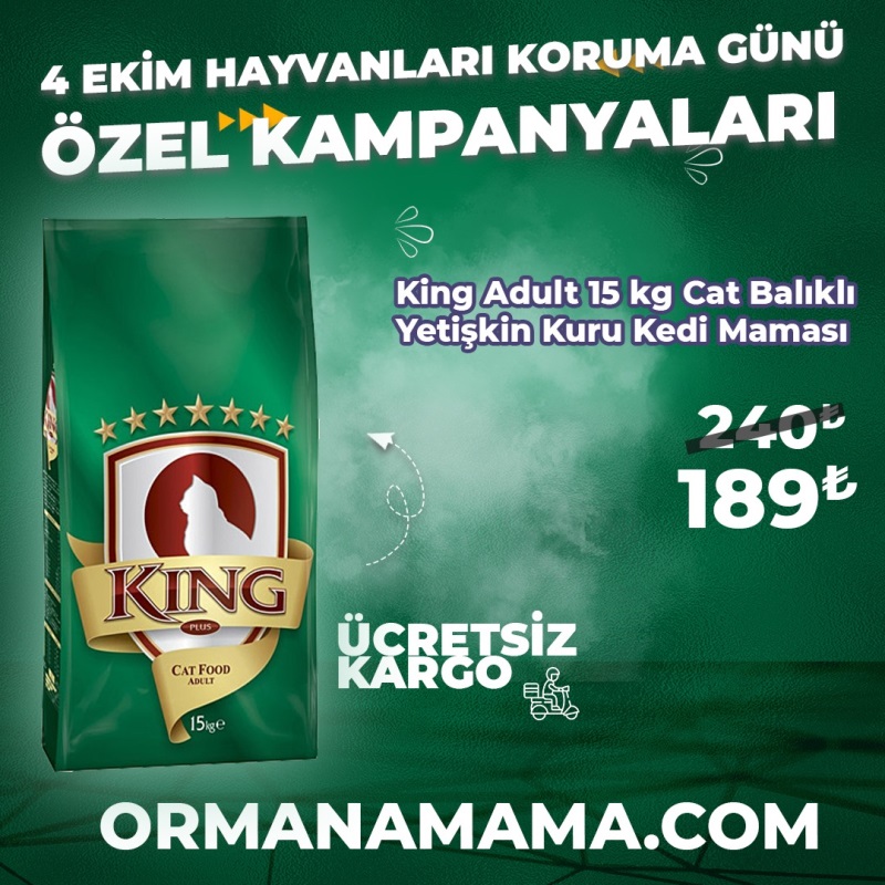 King 15 Kg Balıklı Yetişkin Kedi Maması