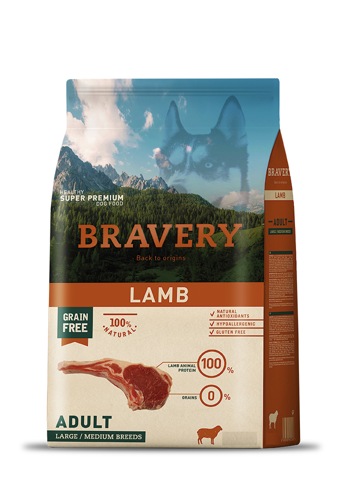 Bravery Adult Lamb Tahılsız Kuzu Etli Orta Ve Büyük Irk Yetişkin Köpek Maması 4 Kg