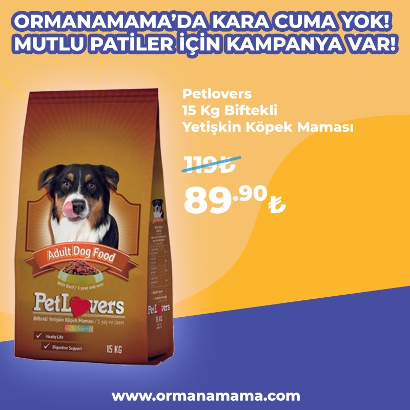 Petlovers Biftekli 15 Kg Yetişkin Köpek Maması