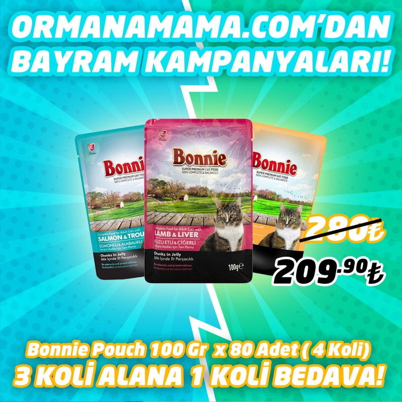 Bonnie Pouch 100 Gr x 80 Adet (4 Koli) 3 KOLİ ALANA 1 KOLİ BEDAVA