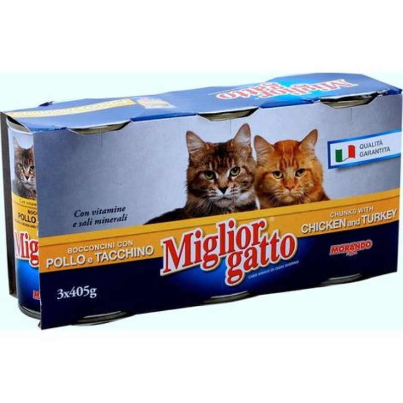 Miglior Gatto Kedi Konserve Tavuklu&Hindili 3x405 gr