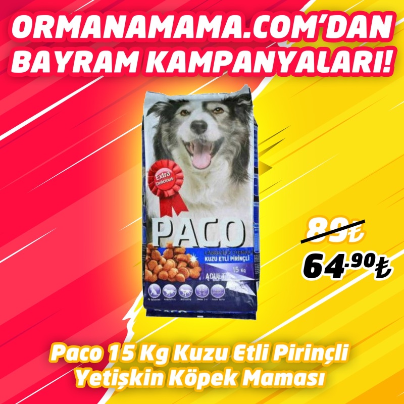 Paco Kuzu Etli Yetişkin Köpek Maması 15 Kg