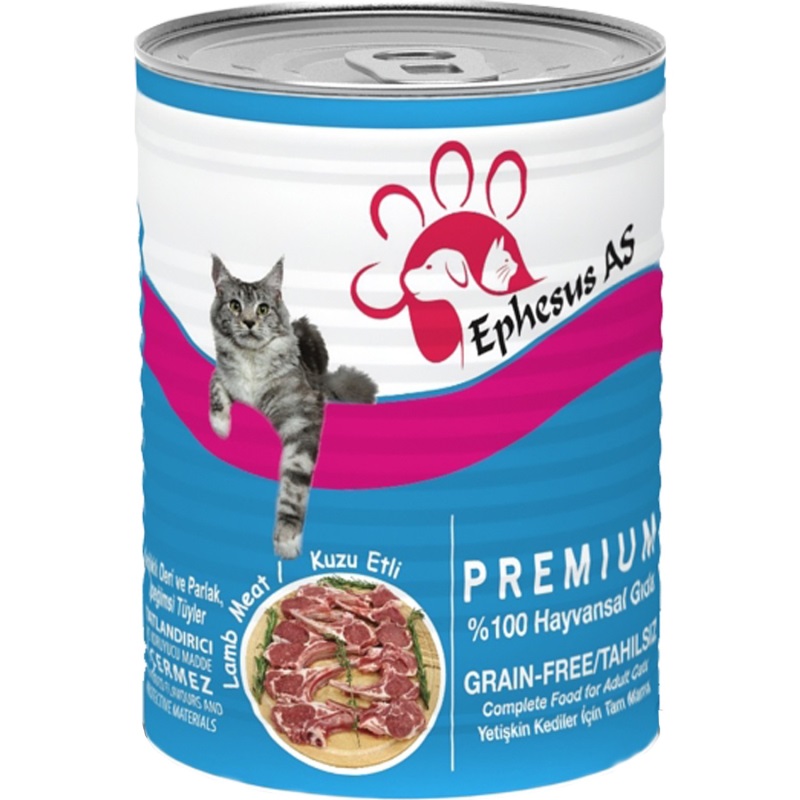 Ephesus As 415 gr x 24 Adet Kuzu Etli Premium Kedi Konservesi Yaş Mama