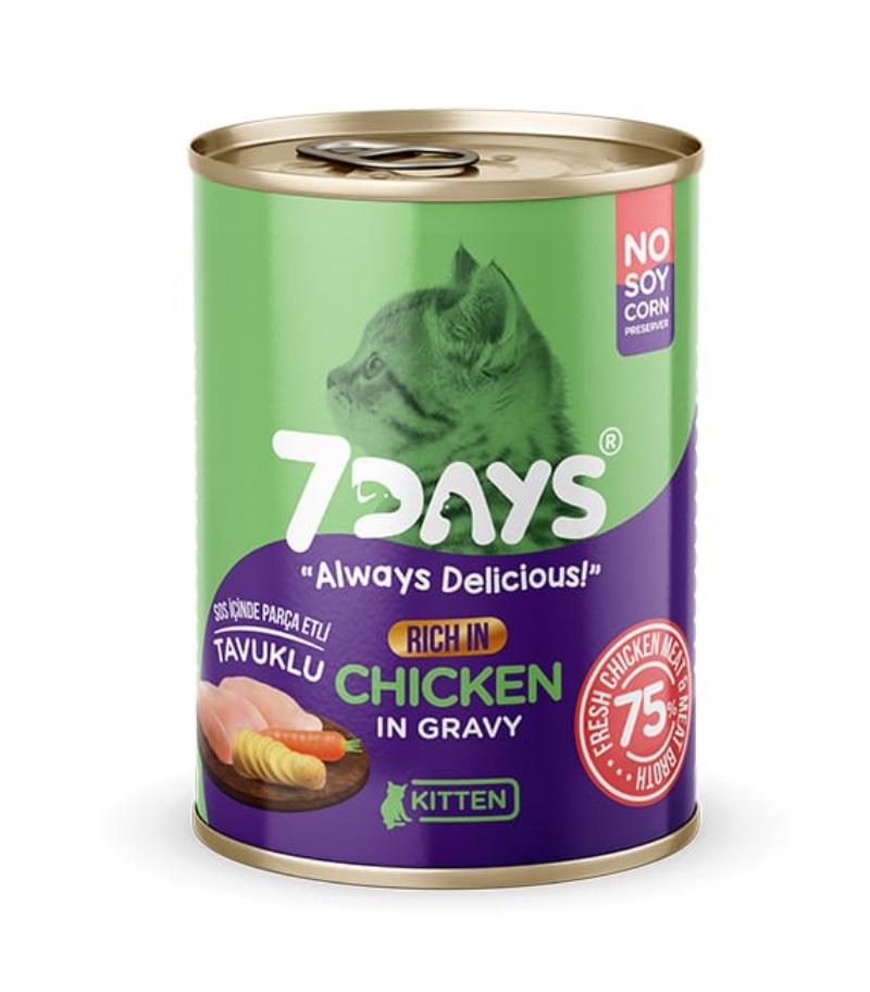 7 Days Taze Tavuk Etli Yavru Kedi Konservesi 415 Gr