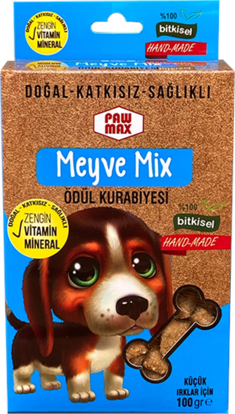 PAWMAX MEYVE MİX 100 GR KÜÇÜK IRK ÖDÜL KURABİYESİ