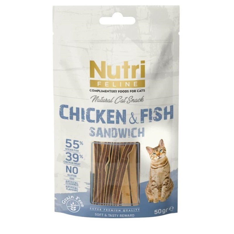 Nutri Feline Chicken&Fish Sandwich Kedi Ödülü 50 Gr