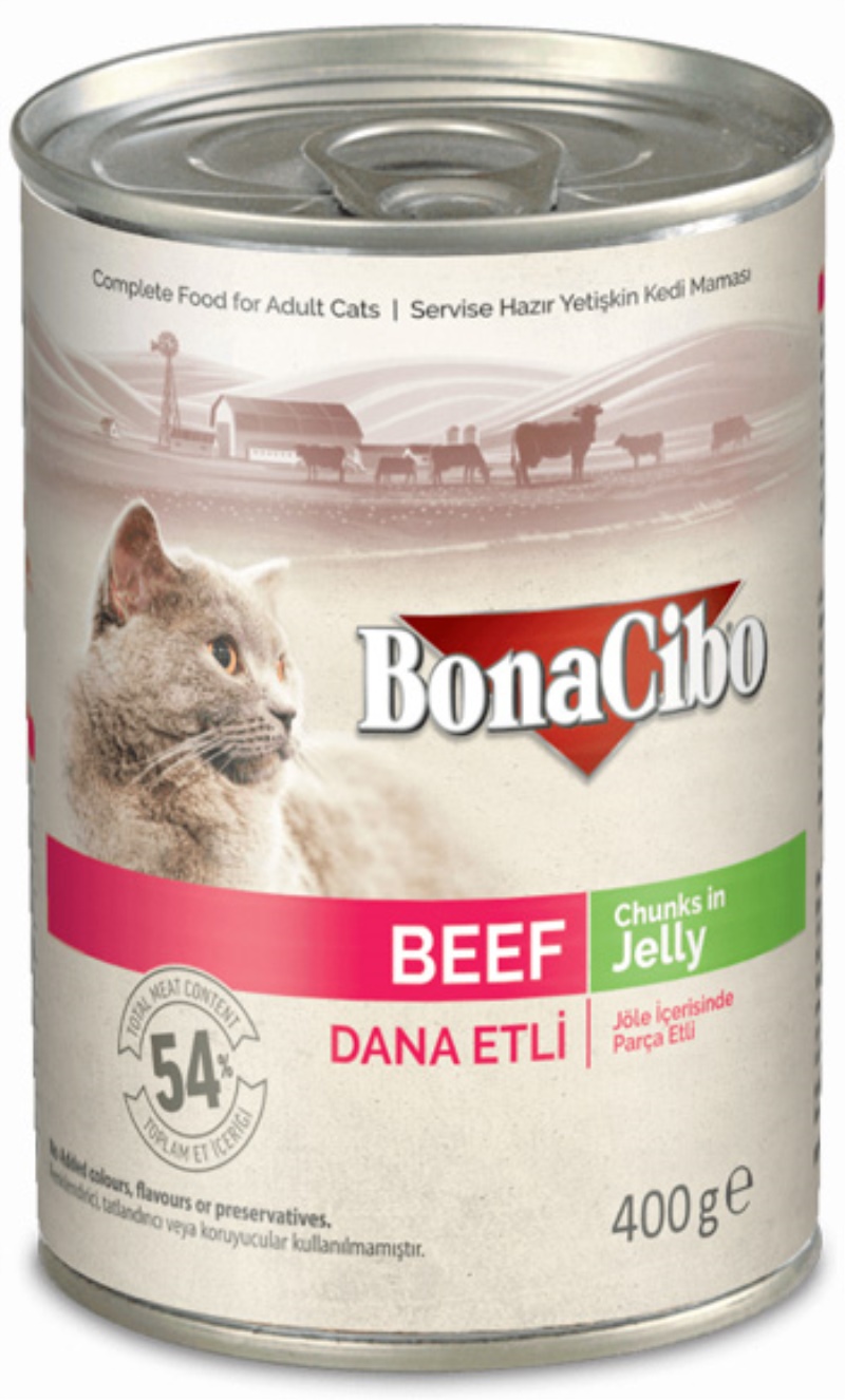 Bonacibo Jöleli Dana Etli Yaş Kedi Maması 400 gr  1 AD