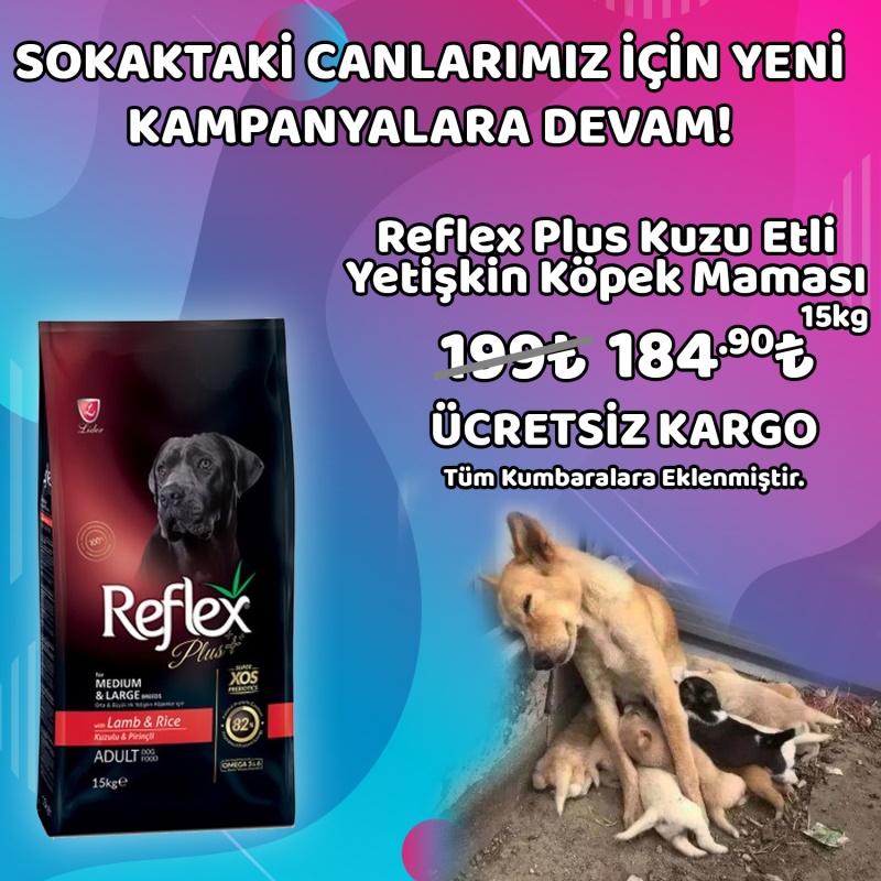 Reflex Plus Kuzu Etli Yetişkin Köpek Maması 15 Kg