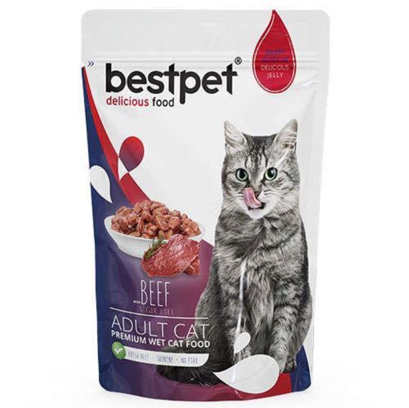 Best Pet Pouch Sığır Etli Yetişkin Kedi Konservesi 85gr