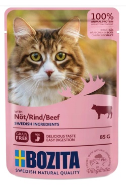 Bozita Pouch Sığır Etli Tahılsız Konserve Kedi Maması 85 gr